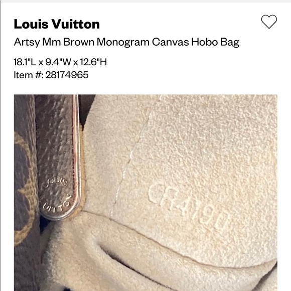 Louis Vuitton Artsy MM! Like new! Authentic with Certificate! - Picture 9 of 11